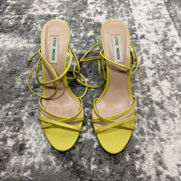 Steve Madden Yellow Lace Up Heels - Picture 2 of 7